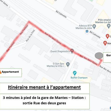 Appartement F2 de haut standing en hypercentre avec jardin privé à 270 m de la Gare de MANTES ! Extérieur photo